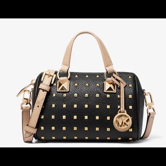 MICHAEL MICHAEL KORS Grayson Small Studded Leather Duffel Crossbody Bag - Picture 2 of 12